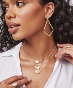 Kendra Scott Sophia Clip On Drop Earrings In Gold -Earrings Bracelets Elegant Shop kendra scott sophia clip on drop earrings gold