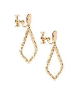 Kendra Scott Sophia Clip On Drop Earrings In Gold -Earrings Bracelets Elegant Shop kendra scott sophia earring gold na 01 lg