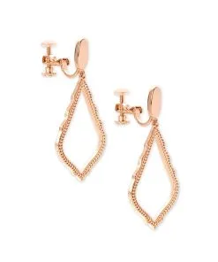 Kendra Scott Sophia Clip On Drop Earrings In Rose Gold -Earrings Bracelets Elegant Shop kendra scott sophia earring rose gold na 01 lg