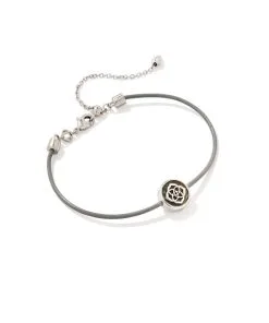 Kendra Scott Stamped Dira Silver Bracelet In Black Mother-Of-Pearl