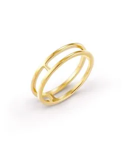 Kendra Scott Bennett Double Band Ring In 18k Yellow Gold Vermeil -Earrings Bracelets Elegant Shop kendra scott sterling bennett double band ring 18k yellow gold vermeil 01 lg