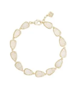 Kendra Scott Susanna Gold Link Bracelet In Iridescent Drusy