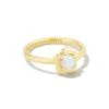 Kendra Scott Susie Gold Band Ring In Bright White Kyocera Opal -Earrings Bracelets Elegant Shop kendra scott susie band ring gold white fire and ice kyocera opal 00