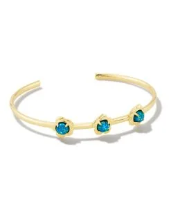 Kendra Scott Susie Gold Cuff Bracelet In Marine Kyocera Opal
