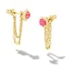 Kendra Scott Susie Convertible Gold Ear Jacket Earrings In Hot Pink Kyocera Opal -Earrings Bracelets Elegant Shop kendra scott susie ear jacket gold hot pink opal 00