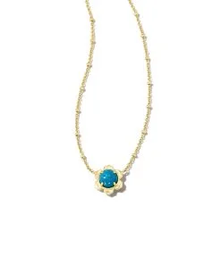 Kendra Scott Susie Gold Short Pendant Necklace In Marine Kyocera Opal