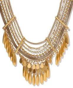 Kendra Scott Sydney Statement Necklace In Vintage Gold