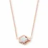 Kendra Scott Tess Rose Gold Pendant Necklace In Dichroic Glass -Earrings Bracelets Elegant Shop kendra scott tess necklace rose gold dichroic 00 lg
