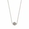 Kendra Scott Tess Silver Pendant Necklace In Platinum Drusy