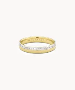 Kendra Scott Whitney 14k Yellow Gold Band Ring In White Diamond