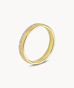 Kendra Scott Whitney 14k Yellow Gold Band Ring In White Diamond -Earrings Bracelets Elegant Shop kendra scott whitney band ring 14k yellow gold white diamond 01
