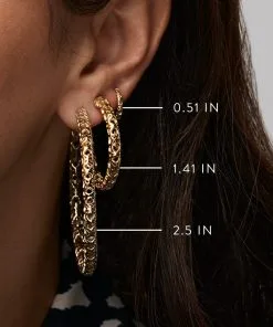 Kendra Scott Maggie Small Hoop Earrings In Gold Filigree -Earrings Bracelets Elegant Shop maggie 1